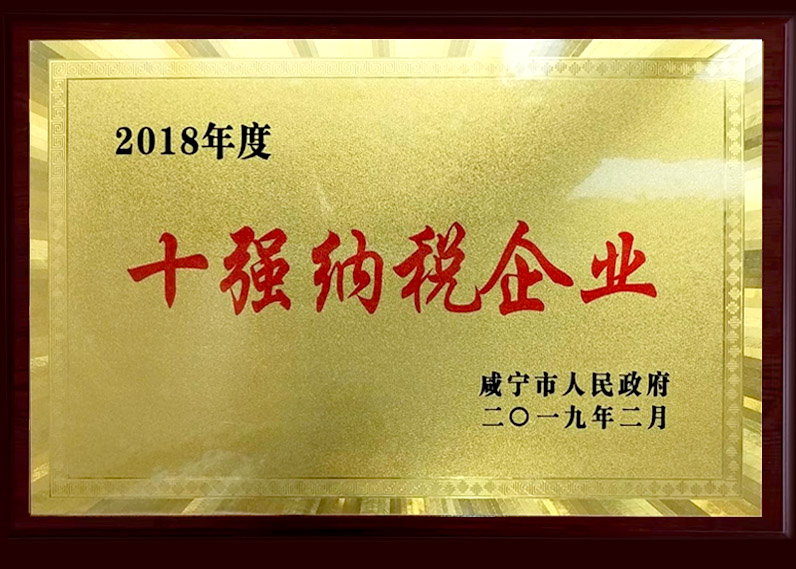 2018年度十强纳税企业
